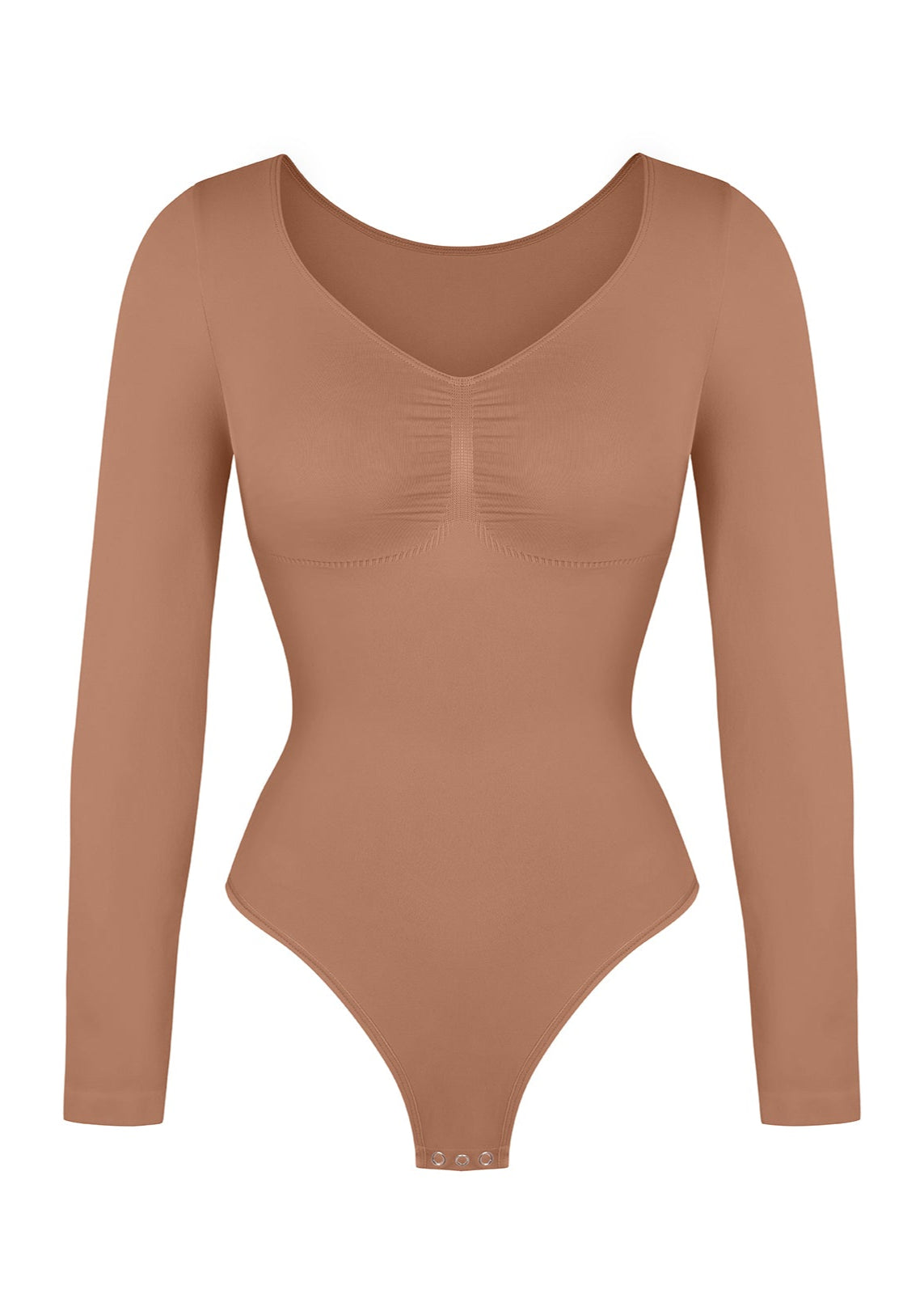 Marcella - Naadloze Lange Mouw Body met String, Borstondersteuning & Buikcontrole - Bella Fit™
