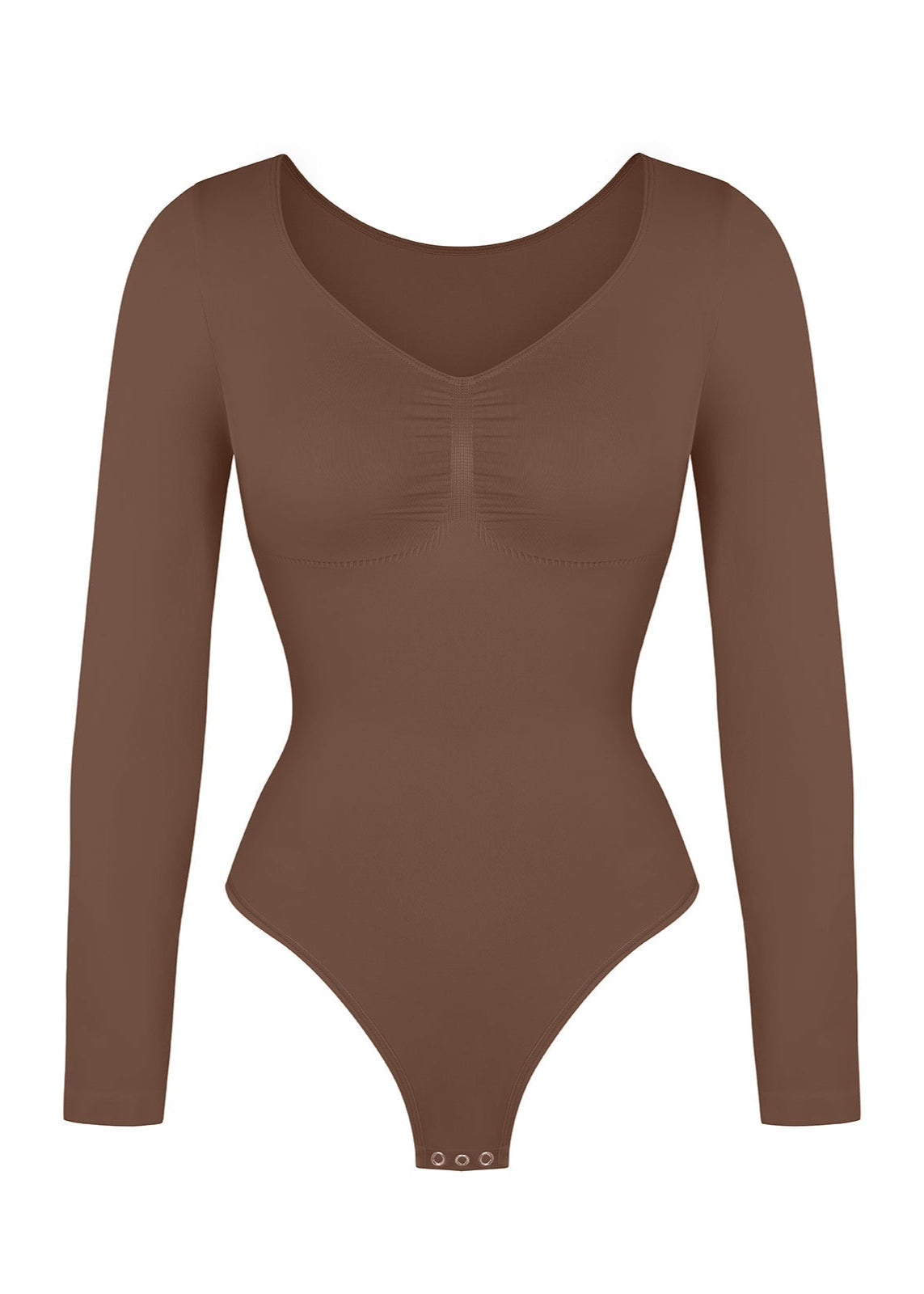 Marcella - Naadloze Lange Mouw Body met String, Borstondersteuning & Buikcontrole - Bella Fit™