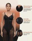 Stefanie Zipper - Naadloos Plunge Bodysuit – Borstondersteuning en Interne Clips - Bella Fit™