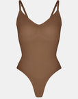 Stefanie - Seamless Bodysuit Thong With Spaghetti Shoulder Straps