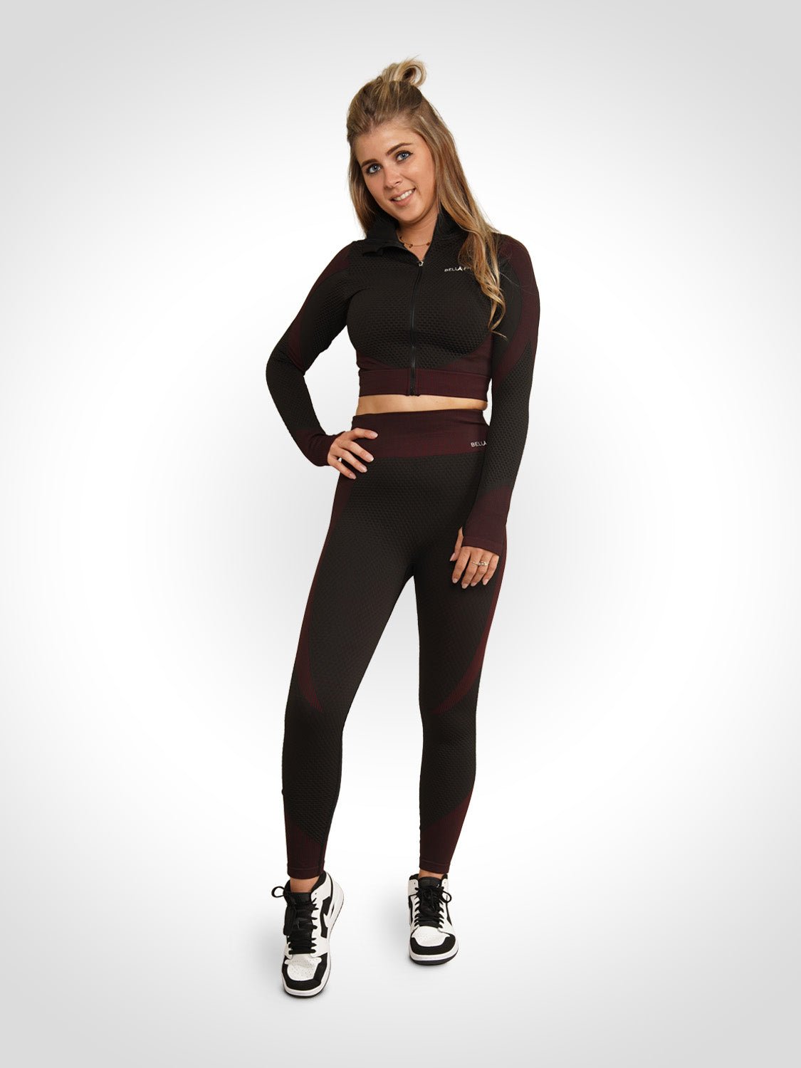 Chelsea - Sport Set Met Ritssluiting En Hoge Taille Legging - Bella Fit™