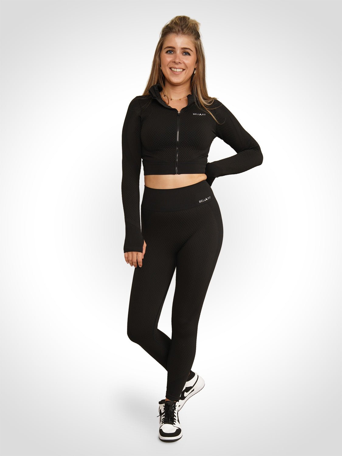 Chelsea - Sport Set Met Ritssluiting En Hoge Taille Legging - Bella Fit™