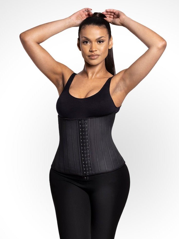 Jasmine - Waist Trainer - Latex Corset Met Haakjes - 25 Stalen Baleinen - Bella Fit™