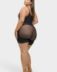 Felicia Short Powernet® - Ademende Latex Body met Open Borst, Buikcontrole en Stevige Compressie Shapewear. - Bella Fit™