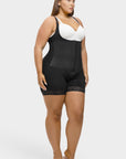 Felicia Short Powernet® - Ademende Latex Body met Open Borst, Buikcontrole en Stevige Compressie Shapewear. - Bella Fit™
