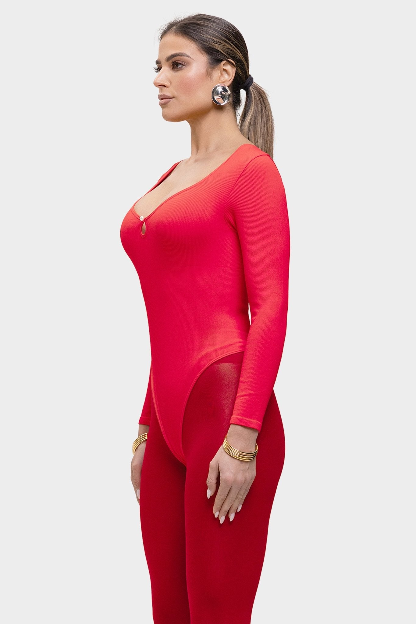 Maya – Sculpt Knit Muse Naadloze Rib Contour Bodysuit - Bella Fit™