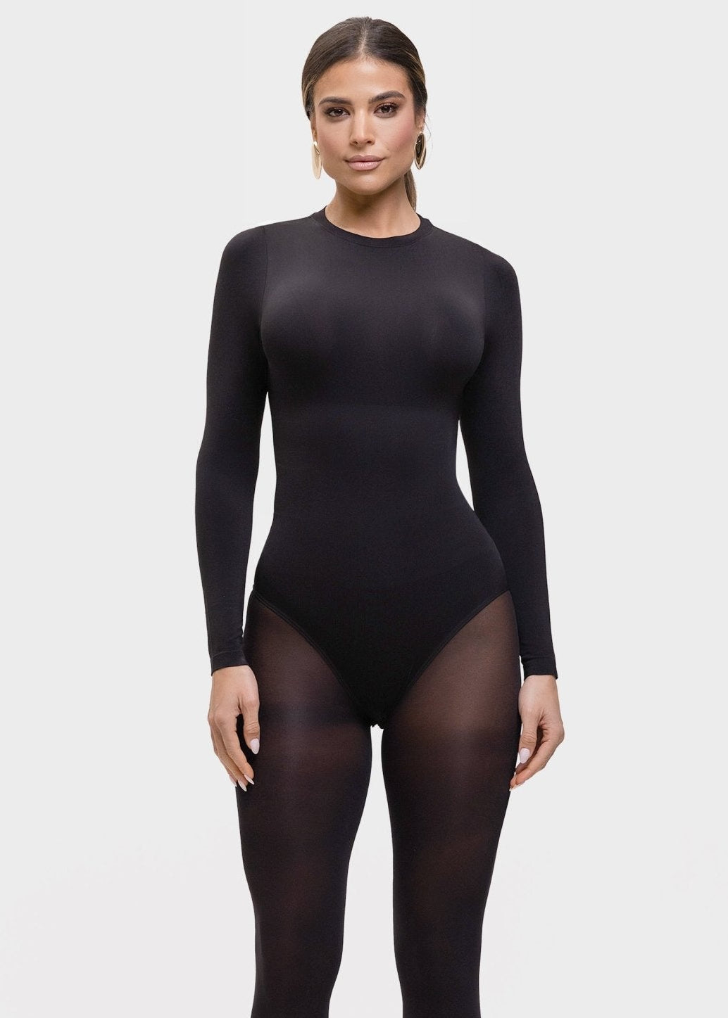 Milena – Ultra - Soft Sculpted Silhouette Naadloze Long - Sleeve Bodysuit - Bella Fit™