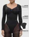 Stefanie Lange Mouw - Naadloze Body met String, Borstondersteuning & Buikcontrole - Bella Fit™