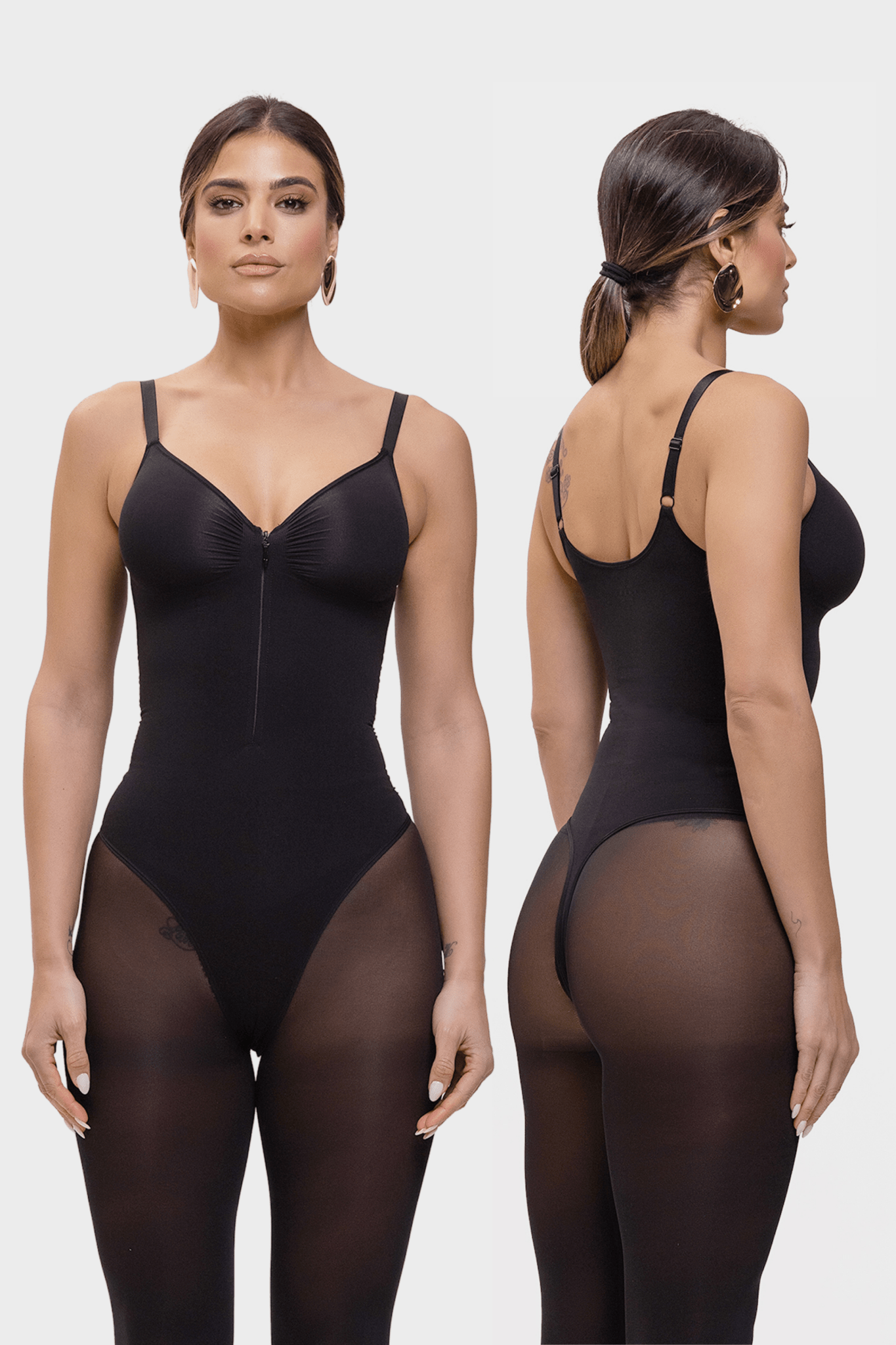 Stefanie Zipper - Naadloos Plunge Bodysuit – Borstondersteuning en Interne Clips - Bella Fit™