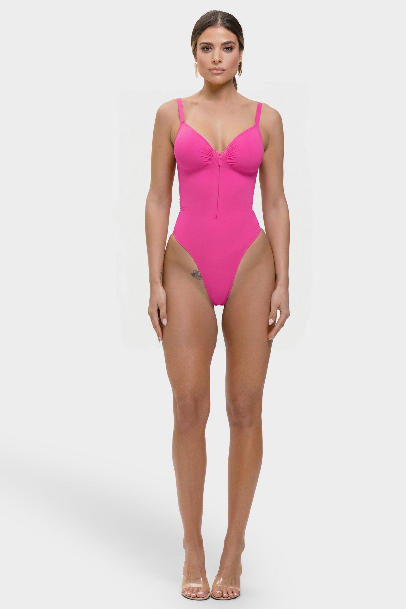 Stefanie Zipper - Naadloos Plunge Bodysuit – Borstondersteuning en Interne Clips - Bella Fit™
