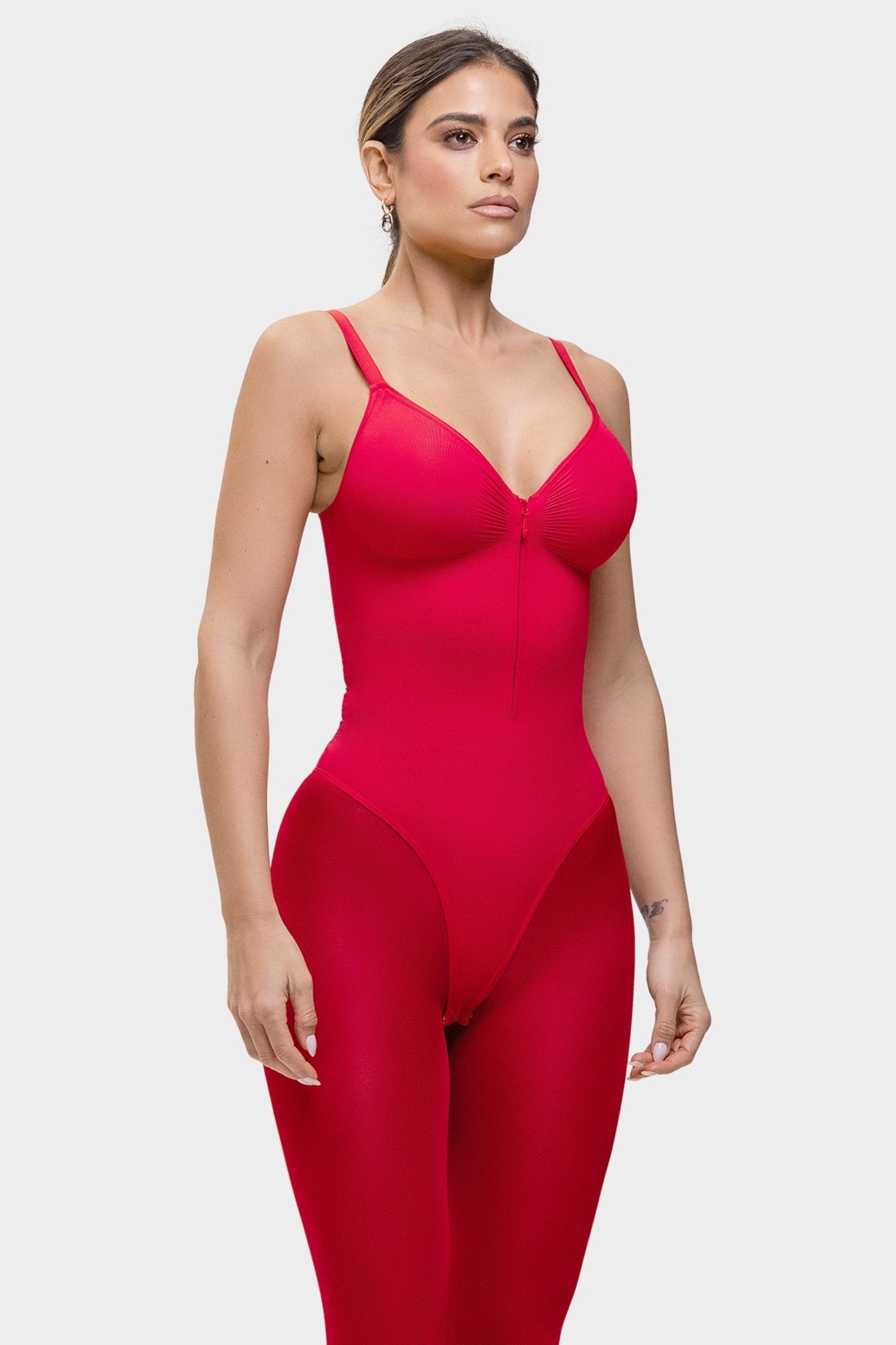 Stefanie Zipper - Naadloos Plunge Bodysuit – Borstondersteuning en Interne Clips - Bella Fit™